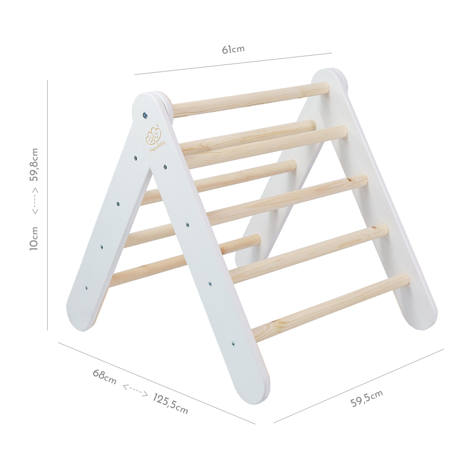 Ladder With a Slide-Climbing Wall - White