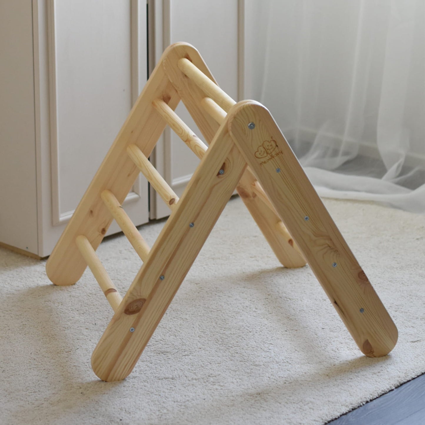 Large Wooden Pikler Ladder - Natural Wood