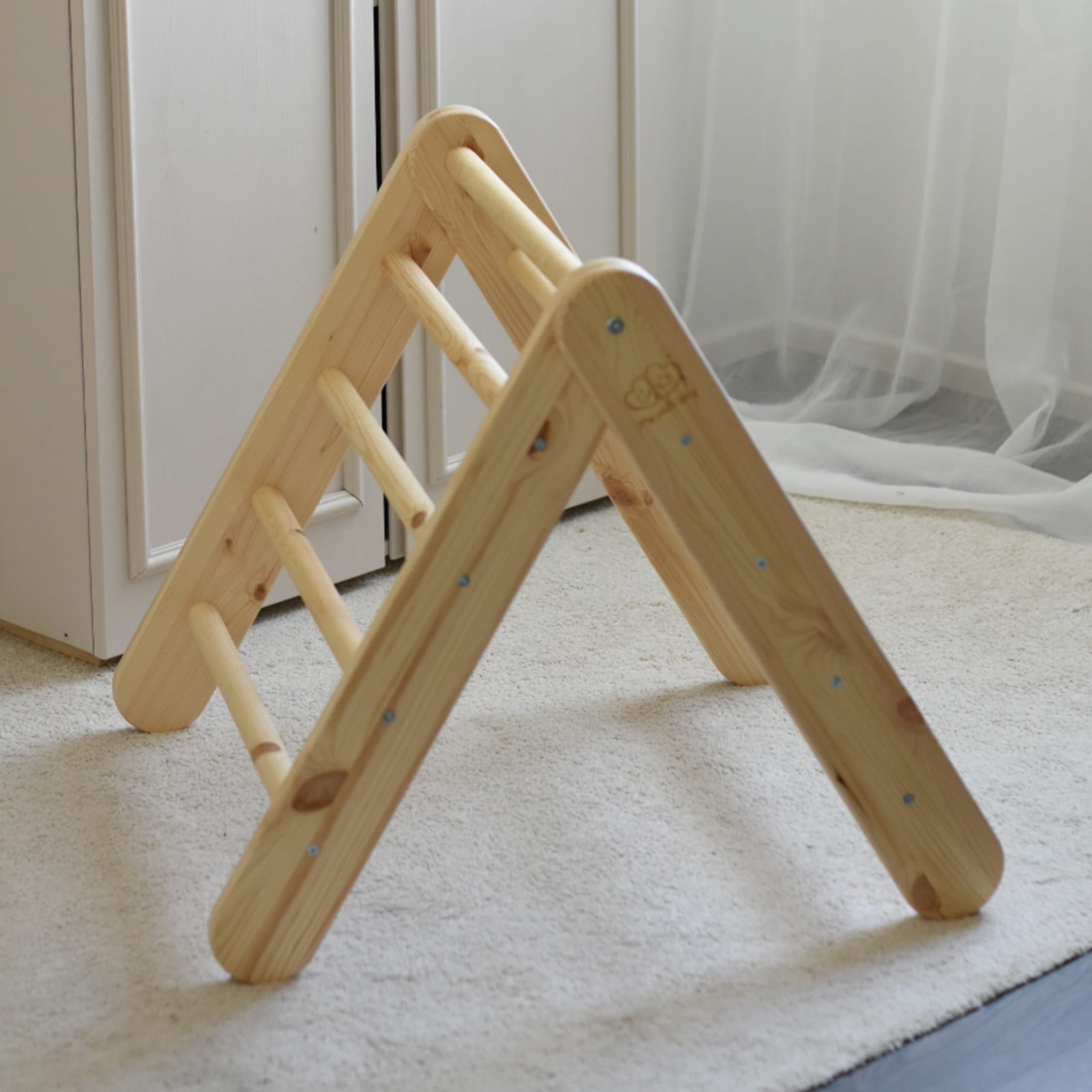 Large Wooden Pikler Ladder - Natural Wood