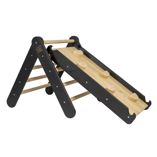 Ladder with a Slide-Climbing Wall - Black